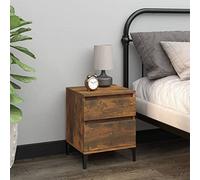 LLEZKBR Muebles de almacenamiento y taquillas, mesita de noche, roble ahumado, 40 x 35 x 50 cm