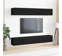 LLEZKBR Muebles de TV y muebles de TV - Muebles de TV y muebles de TV - Juego de 4 piezas de roble negro 100 x 30 x 30 cm Madera de ingeniería