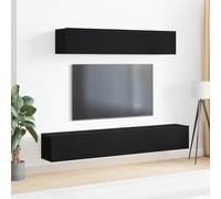 LLEZKBR Muebles de TV y muebles de TV - Muebles de TV y muebles de TV - Juego de 4 piezas de roble negro 100 x 30 x 30 cm Madera de ingeniería