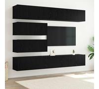 LLEZKBR Muebles de TV y muebles de TV - Muebles de TV y muebles de TV - Juego de 6 piezas de roble negro 100 x 30 x 30 cm Madera de ingeniería