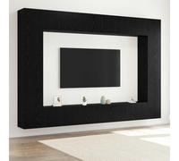 LLEZKBR Muebles de TV y muebles de TV - Muebles de TV y muebles de TV - Juego de 8 piezas de roble negro 100 x 30 x 30 cm Madera de ingeniería