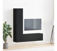 LLEZKBR Muebles de TV y muebles de TV - Muebles de TV y muebles de TV - Juego de muebles de TV de pared 4 piezas de roble negro 130,5 x 30 x 140 cm