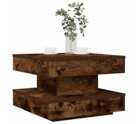 LLEZKBR Tables-Mesas de centro, mesa de centro, giratoria de 360 grados, roble ahumado, 50 x 50 x 34,5 cm