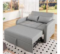 LLGWGL Sofá cama plegable sofá cama sofá esquinero - 130 kg de carga con respaldo ajustable y sistema de deslizamiento, lino de algodón, ahorra espacio para apartamento, salón, 180 x 127 cm (gris)