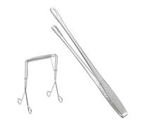 LLHCF 1. Pinzas para barbacoa inoxidables con resorte, paquete doble para asar de forma segura y pinzas de barbacoa rellenas de resorte para cocinar en varias superficies