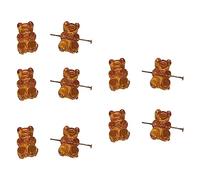 LLHCF 10 colgantes de oso para hacer joyas, accesorios de joyería, accesorios de joyería, pieza de joyería, suministros de collar, acrílico