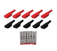 LLHCF 10 juegos de 4 mm macho de 4 mm, apilables, conector banana, conector de soldadura, tapa protectora, adaptador de enchufe, cable coaxial, panel de soldadura, panel de tabique, salida de terminal