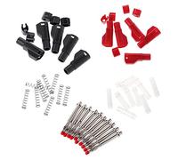 LLHCF 10 piezas de 4 mm macho retráctil vaina apilable banana plug conector de soldadura cubierta protectora enchufe adaptador enchufe coaxial cable soldadura panel O Press Butt