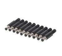 LLHCF 10 piezas de 5,5 x 2,5 mm macho para enchufe adaptador de conector de enchufe C banana conector de cable de tornillo de soldadura de cubo adaptador de enchufe cable pigtail panel hembra