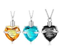 LLHCF 3lots - Colgantes de corazones para recuerdo de mascotas, joyería de pérdida, duelo, cremación, collares con mensaje de amor interior, duraderos, colgantes de memoria