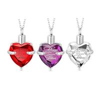 LLHCF 3lots - Colgantes de corazones para recuerdo de mascotas, joyería de pérdida, duelo, cremación, collares con mensaje de amor interior, duraderos, colgantes de memoria