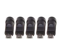LLHCF 5 conectores hembra a USB macho de 5,5 x 2,1 mm para conector de alimentación, convertidor de escritorio de pie