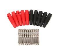 LLHCF 5 pares/10 unidades de 4 mm 32 A sin soldadura lateral apilable conector banana cubierta de cobre protector de enchufe adaptador de enchufe coaxial cable de soldadura panel O Press Terminal
