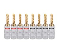 LLHCF 8 adaptadores de cobre chapado en oro BFA de 4 mm para enchufe banana, conectores de cable, cubierta protectora, adaptador de enchufe, cable coaxial, panel de soldadura, panel de tabique