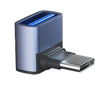LLHCF Adaptador convertidor de 10 Gbps macho a hembra tipo C a USB 3.0, adaptador de extensión de sincronización de datos para computadoras portátiles, conector en ángulo recto, adaptador de corriente