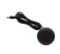 LLHCF Adaptador de carga USB integrado para escritorio, cable de extensión para mesa móvil, sofá, conector de cable rápido oculto, toma de pared con puerto USB