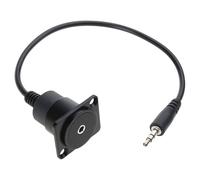 LLHCF Adaptador de sonido de montaje en panel de 3,5 mm macho/hembra a hembra, conexión de montaje de cable corto 1/8 estéreo conector de sonido para montaje en panel