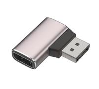LLHCF Adaptador DisplayPort 1.4 de 8 K, adaptador chapado en oro de 90 grados, conector vertical macho a hembra, convertidor convertidor