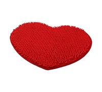 LLHCF Alfombra de baño con forma de amor, de felpilla, lavable a máquina, con forma de corazón