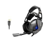 LLHCF Auriculares ajustables sobre la oreja con micrófono integrado, cancelación de ruido 7.1, sonido envolvente que mejora los juegos