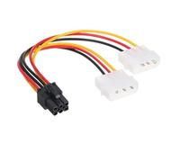 LLHCF Cable adaptador GPU doble D de 4 pines a 6 pines para tarjeta gráfica, cable adaptador para fuente de alimentación, accesorios de computadora, cable de extensión de alimentación resistente