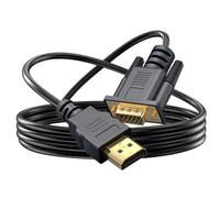LLHCF Cable adaptador HDMI a VGA de 1080P con placa dorada, cable HDMI a VGA para portátiles, computadoras de escritorio, PC y más dispositivos, placa dorada