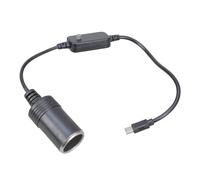 LLHCF Cable convertidor de enchufe hembra tipo C a cigarrillos para electrónica de coche, 5 V a 20 V, voltajes ajustables, voltajes ajustables, cable USB C