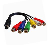 LLHCF Cable de 10 pines S-Video a hembra RGB 6RCA de 10 pines Din S-Video macho de 30 cm para PC, HDTV, RGB, cable adaptador convertidor