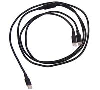 LLHCF Cable de carga USB tipo C a tipo C + tipo C, cable de carga trenzado de nailon con carcasa de metal solo para cargar cable USB C de 50 cm/120 cm