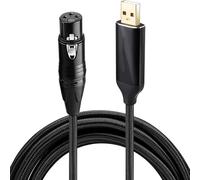 LLHCF Cable de micrófono USB a hembra de 3 pines para micrófonos de condensador dinámico y cable auditivo USB Plug And For Play