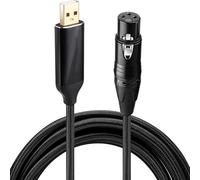 LLHCF Cable de micrófono USB a hembra de 3 pines para micrófonos de condensador dinámico y cable auditivo USB Plug And For Play