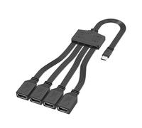 LLHCF Cable divisor adaptador USB C de 1 tipo C a 4 USB hembra, cable de extensión para transferencia y carga rápida de datos