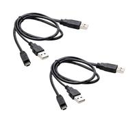 LLHCF Cable divisor en Y de datos simultáneos USB A macho de 2.0 a 5 pines para almacenamiento digital de 0,5 m de largo, cable divisor USB en Y para fuente de alimentación de disco duro externo