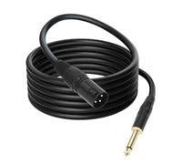 LLHCF Cable profesional de 6,35 mm a macho de 3 pines desequilibrado para micrófonos dinámicos y equipos auditivos, cable de micrófono desequilibrado