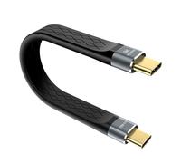 LLHCF Cable USB C corto de 5.9 pulgadas, cable plano de 40 Gbps, velocidad de 240 W, entrega de energía para teléfonos, disco externo, EGPU y más dispositivos USB C, cable de carga de alta velocidad