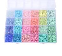 LLHCF Caja de almacenamiento de cuentas de resina de varios colores con 24 secciones para manualidades y accesorios hechos a mano, juego de cuentas de cristal