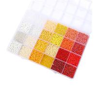 LLHCF Caja de almacenamiento de cuentas de resina de varios colores con 24 secciones para manualidades y accesorios hechos a mano, juego de cuentas de cristal