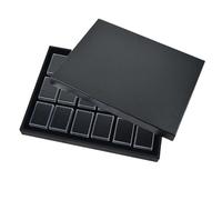 LLHCF Caja de exhibición y almacenamiento de piedras preciosas, organizador de 18 ranuras para joyas de diamantes y coleccionables con tapa protectora transparente, caja de cubierta transparente