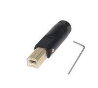 LLHCF Carcasa de conector USB B chapada en oro con agujero de 6 mm, aleación de aluminio para reparación fiable de cables de datos de impresora, emparejamiento de controladores USB