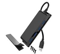 LLHCF Centro de versión USB montable con 4 puertos de transferencia de datos rápida de 5 Gbps, cable extendido de 3.3 pies para periféricos de computadora, teclas, tipógrafo, tornillo, puerto USB fijo