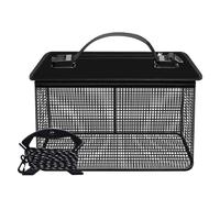 LLHCF Cesta flotante plegable para peces vivos, protectores de peces portátiles, red de pesca, jaula de almacenamiento, cubo fácil de usar, malla portátil, jaula de almacenamiento