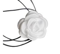 LLHCF Collar con banda para el cuello, collar de cuerda negra retro, gargantilla de camelia para mujeres y niñas, adorno de flor, talla única, como se describe, como se describe