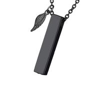 LLHCF Collar conmemorativo de urna para mascotas, urna de cremación, colgante de alas angélicas, medallón, soporte para cenizas, contenedor de recuerdos de mascotas, soporte para joyas