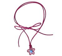 LLHCF Collar de moda con colgante de flor de ciruelo colorido, gargantilla con colgante de flor hueca, joyería para mujer, collar con colgante de flor acrílica, gargantilla ligera para novia