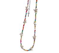 LLHCF Collar inspirado en el océano con cuentas y cadena para playa, conjunto de joyería para mujer, gargantilla de moda, talla única, como se describe, como se describe