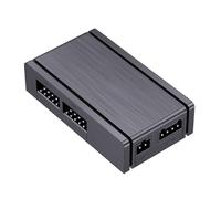 LLHCF Concentrador USB 2.0 de 4 puertos con base y fuente de alimentación, transferencia de datos de alta velocidad para uso en oficina/hogar, concentrador USB de alimentación SATAS