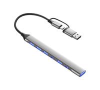 LLHCF Concentradores USB 3.0 con adaptadores USB de 7/4 puertos, carga rápida, conectores de carcasa de metal para laptop, con función OTG