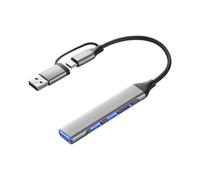 LLHCF Concentradores USB 3.0 con adaptadores USB de 7/4 puertos, carga rápida, conectores de carcasa de metal para laptop, con función OTG