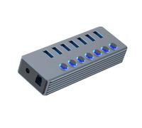 LLHCF Concentradores USB 3.0 de transmisión de velocidad rápida, 7 puertos, divisor de 1 a 7 concentradores USB 3.0, multipuerto, computadora portátil