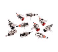 LLHCF Conector de soldadura de amplificador chapado RCAPhono chasis montaje en panel adaptador hembra pieza de repuesto Phono Plug Phono Plug hembra adaptador conector Ja soldadura O Cable de vídeo Ja